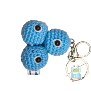 Llavero Amigurumi SARM Inspirado en Staphylococcus aureus - Emoti Health